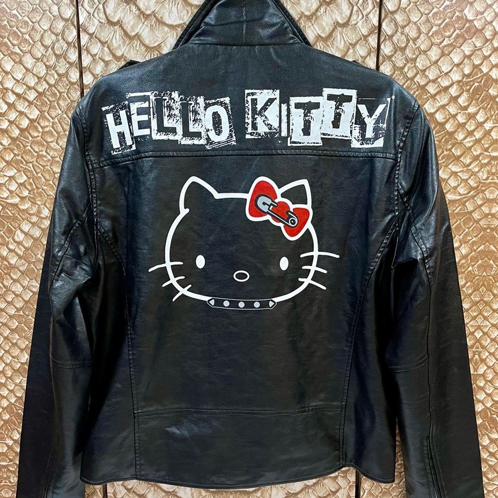 Dolls Kill x Hello Kitty Black Moto Jacket. Small.
